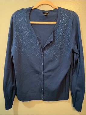 George Blue Embellished Button Cardigan  XL